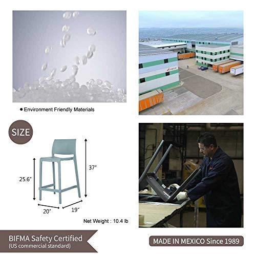 Lagoon Sensilla Purple Stackable Resin Counter Stool - 2Pcs/Set #TOP3