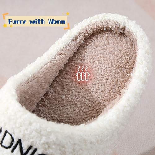 FAYUEKEY Slippers for Women House Indoor Meet Me at Midnight Fuzzy Bedroom Shoes3