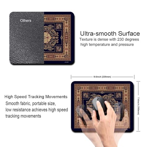 Image of Carpet Pattern Mousepad - Small Non-Slip Rubber Carpet Design Printed Computer Mouse Pad 19x22cm (FMP0224)