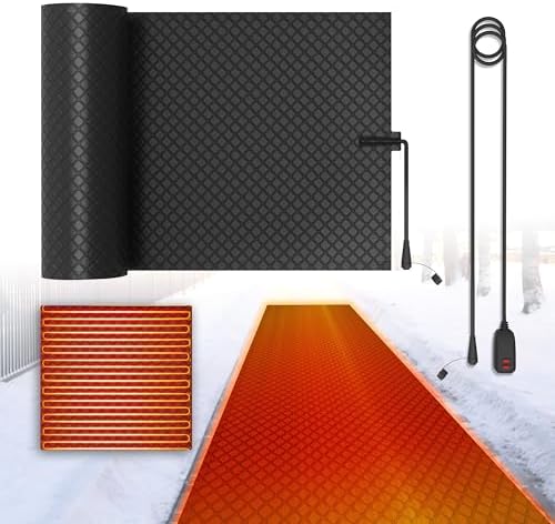 Portable Heated Driveway Mats That Will Change Your Winter Experience 8 LulnCush Heated Snow Melting Mat, 21 x 72 Inch Heated Outdoor Mats with 140 ℉ Setting Temps, 4 in/h Non Slip PVC Snow and Ice Melting Mat for Walkway Roof Stair Decks, Winter Snow Remove