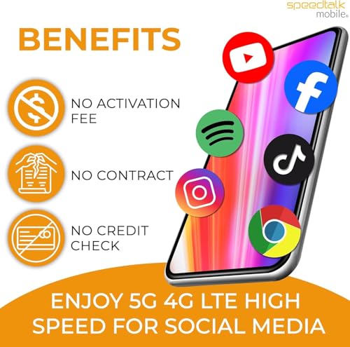 Image of SpeedTalk Mobile Prepaid SIM Card Kit for Smart Phones & Cellphones | $5 Monthly Plan - 5G 4G LTE Data | 3-in-1 SIM Card Standard Micro Nano Size | USA Coverage Bring Your Own Phone