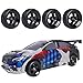 Hobbypark 1/10 On Road Tires & Wheels Rims 12mm Hex Hub for Redcat HPI Tamiya HSP Exceed RC Touring Car Tyre(4-Pack)