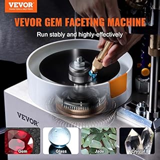 VEVOR Gem Faceting Machine, 180W Jade Grinding Polishing Machine 0-2980RPM Adjustable Rotating Speed, Rock Jewel Angle Polisher with Precise Mechanical Manipulator & Scale Gem Jade Stone Crystal