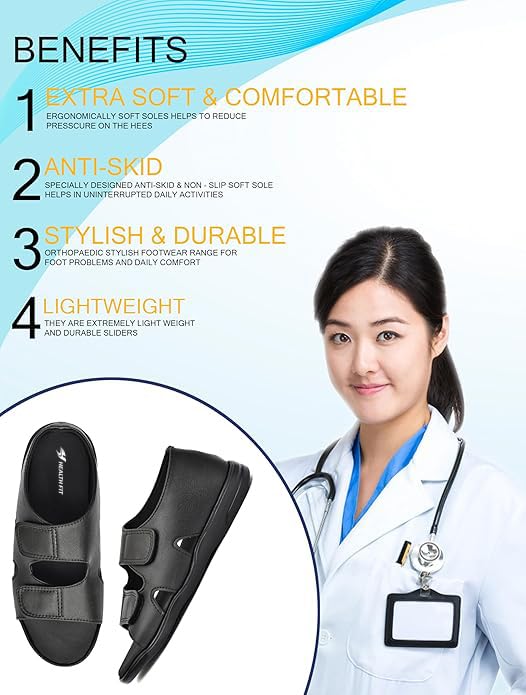 Image of HEALTH FIT Men's Diabetic & Orthopedic with Extra Soft Comfortable Sandal