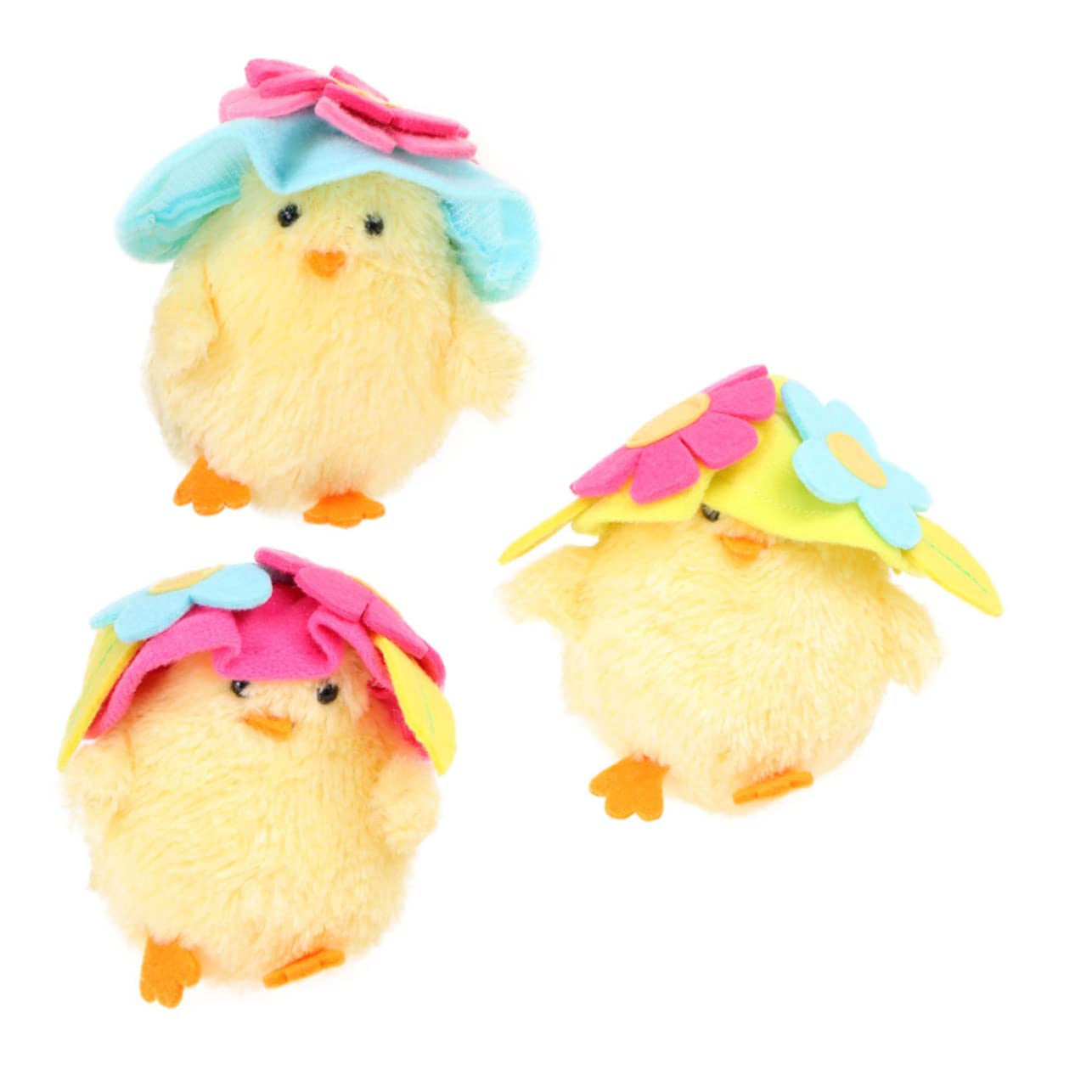 3pezzi Bambola Di Pollo Di Pasqua Per Bambola Decorazione Delicata Cappello Di Fiori Per Pasqua e Decorazioni Per Vetrine