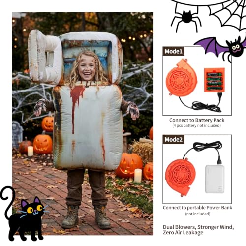 Skirfy Kids Funny Halloween Inflatable Refrigerator Costume with LED Lights - image 3