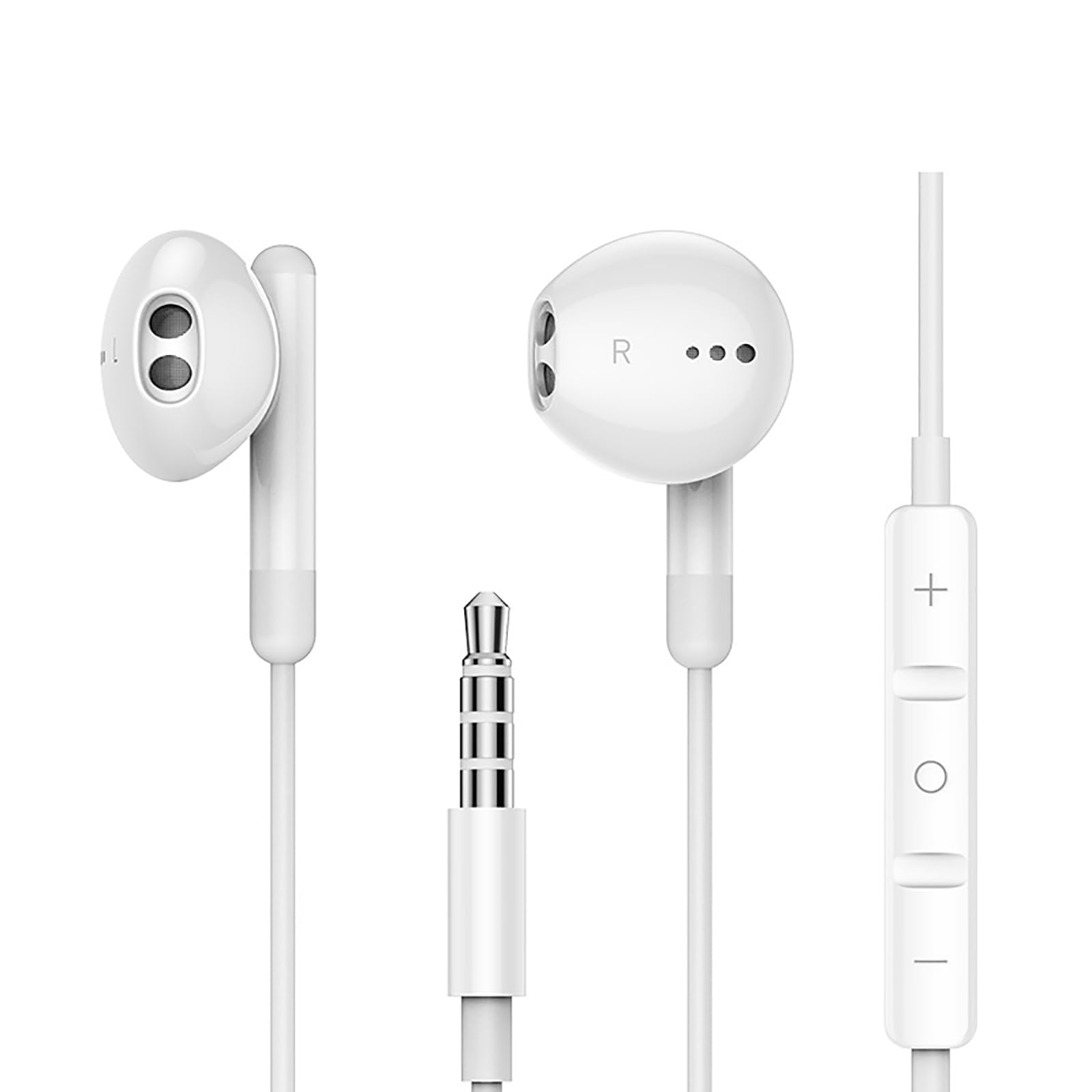 イヤホン 有線イヤホン 3.5mmジャック 音量調整 通話対応 HIFI音質 インナーイヤー型 ヘッドホン 3.5mmジャック テレワーク/在宅勤務/会議/ウォークマン/iOS/Android/Windows/PS4/PC 多機種対応 （ホワイト）