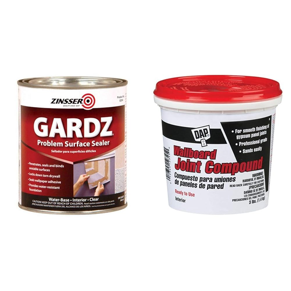Zinsser 02304 Problem Surface Sealer Quart and 3 lb DAP 10100 Wallboard Joint Compound
