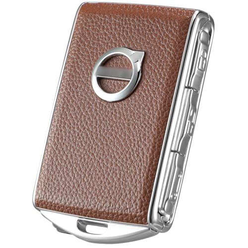 Car Key Fob Cover for XC90 XC60 XC40 S60 S90 V90 Zinc Alloy Frame Leather Surface