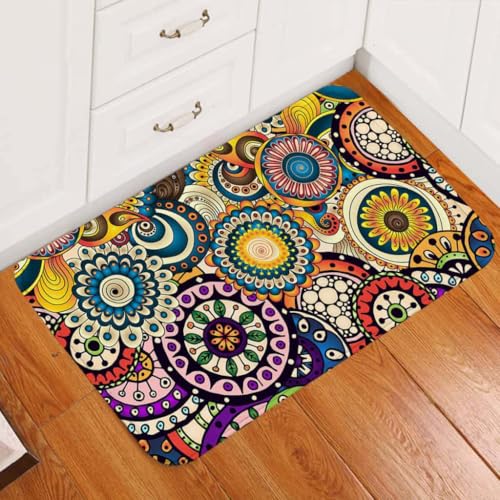 ���փ}�b�g �J���t���ȑ������{���ꂽ�ԗ֕t���h�A�}�b�g 50×80cm doormat Colorful Decorated Wheels Door Mat