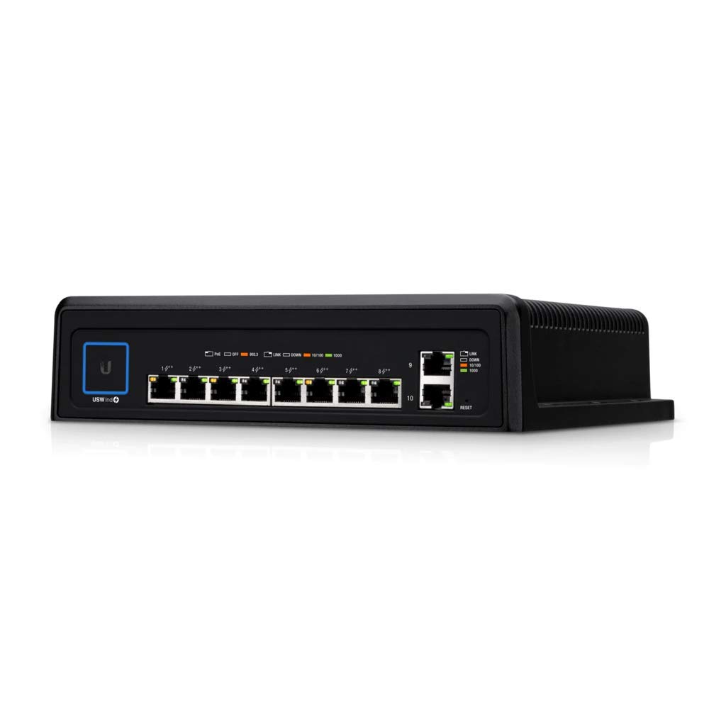 Ubiquiti Networks UniFi Switch Industrial Conmutador duradero de 10 puertos, USW-​Industrial (10 puertos Durable Switch with High Power 802.3bt PoE++)