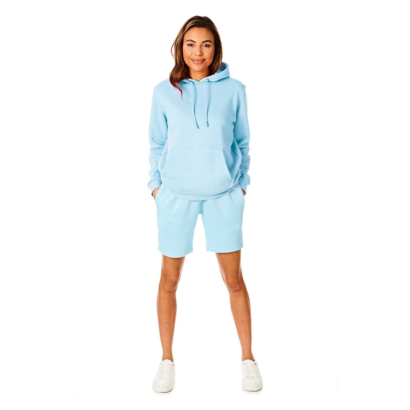 Light & Shade Women’s Fleece Pullover Hoodie with Pocket Soft Hooded Sweatshirt with Drawstring Casual Lounge & Gym Wear (Aquamarine, M)