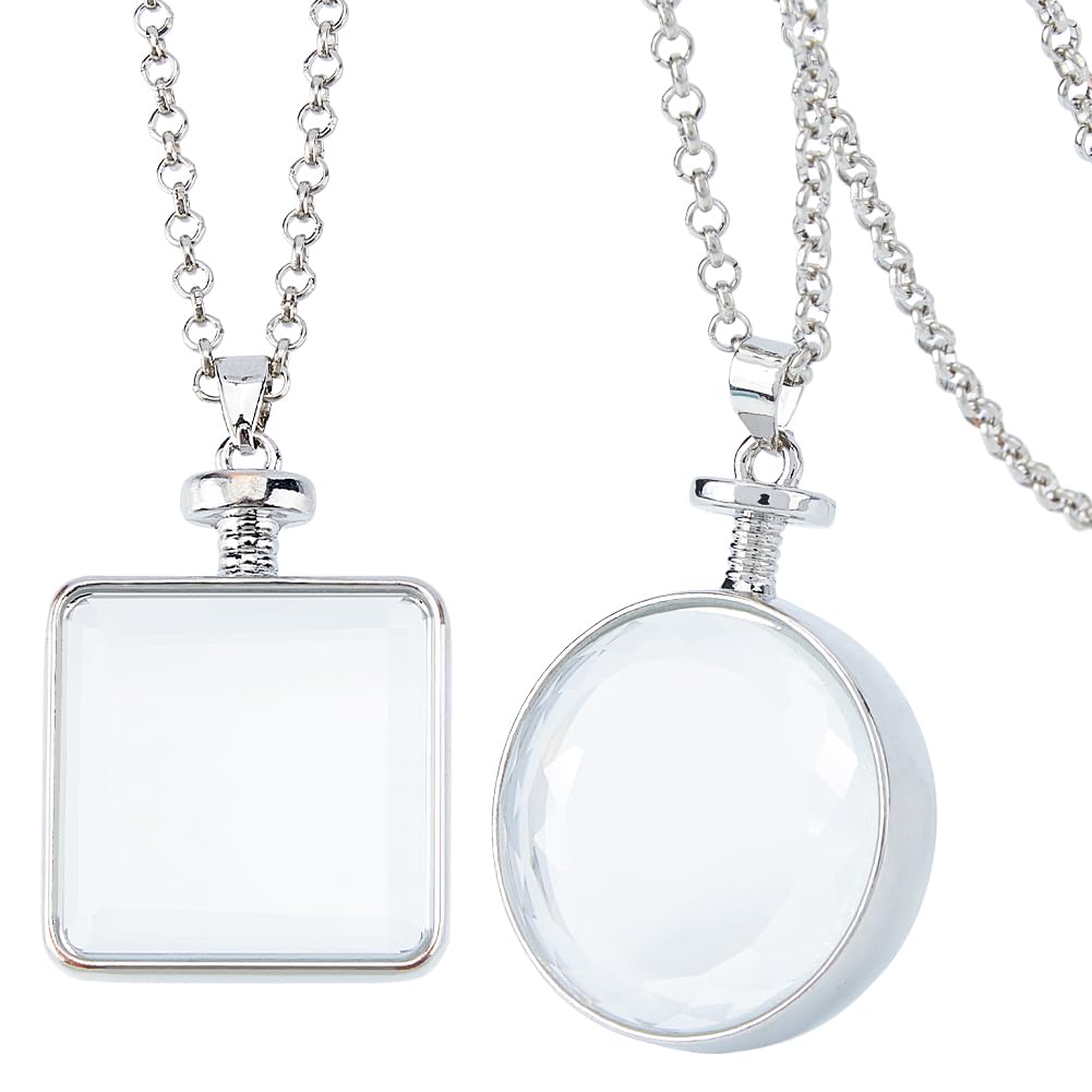 SUPERFINDINGS 2 Pezzi 2 Stili Medaglione Porta Foto Con Ciondolo Medaglione Apribile Con Collana Ricordo Fai Da Te Ciondolo Quadrato Con Medaglioni Con Vetrina Foto Medaglioni Charm