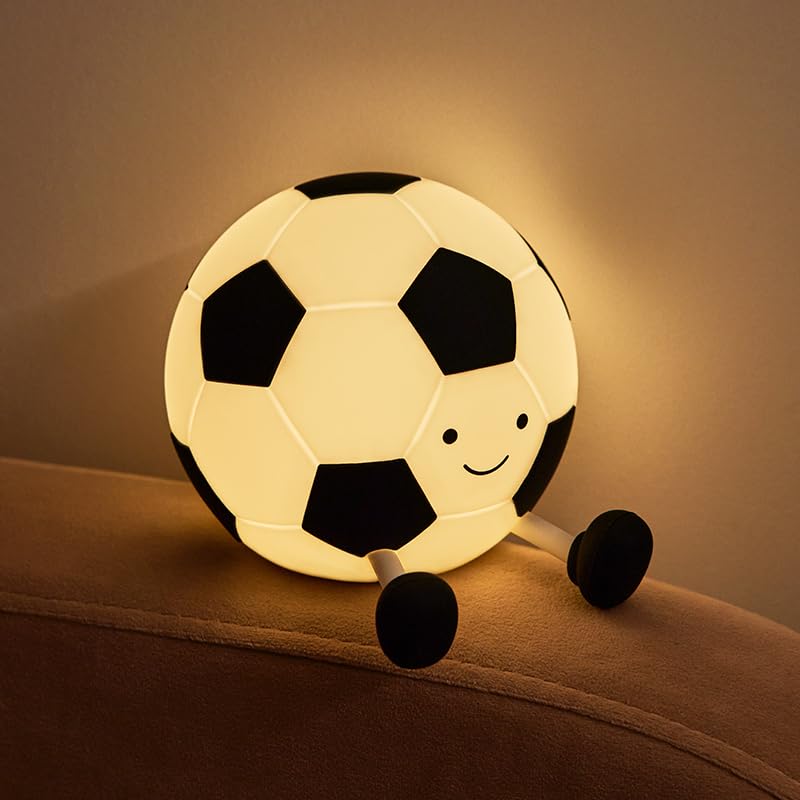 QANYI Sport Fans Soccer Light,Rechargeable Small Lamp Dimmable with Soft Touch,Football Nightlight Accessories Stuff Game Decor, Birthday Easter Soccer Lover Gifts for Girls 8-12 Kids Teens Boys