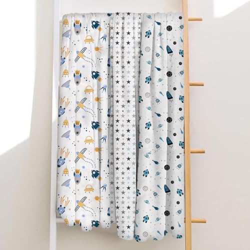 Image of Mee Mee 100% Muslin Cotton Baby Swaddle Wrappers Set (PK-3)| Baby Towel| Soft, Quick-Drying & Highly Absorbent Blanket | Printed Mulmul Swaddle Cloth,Newborn Essentials (Multicolour, 120x100 cm)