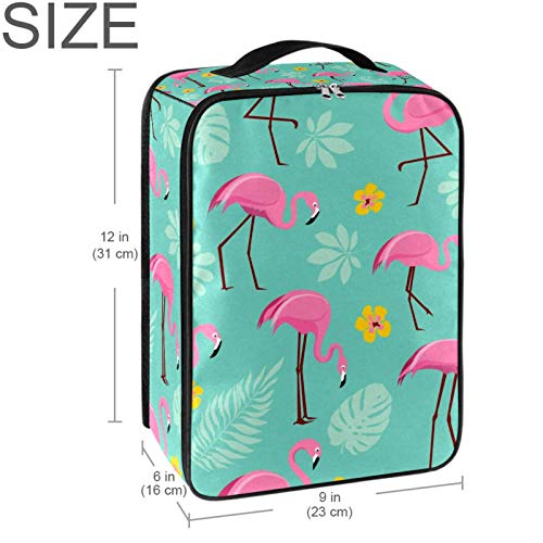 Pink Flamingo Yellow Flower Pattern Travel Shoe Bag Portable Weekender Golf Shoes Storage Organizer Bags With Zipper For Men Women #TOP5