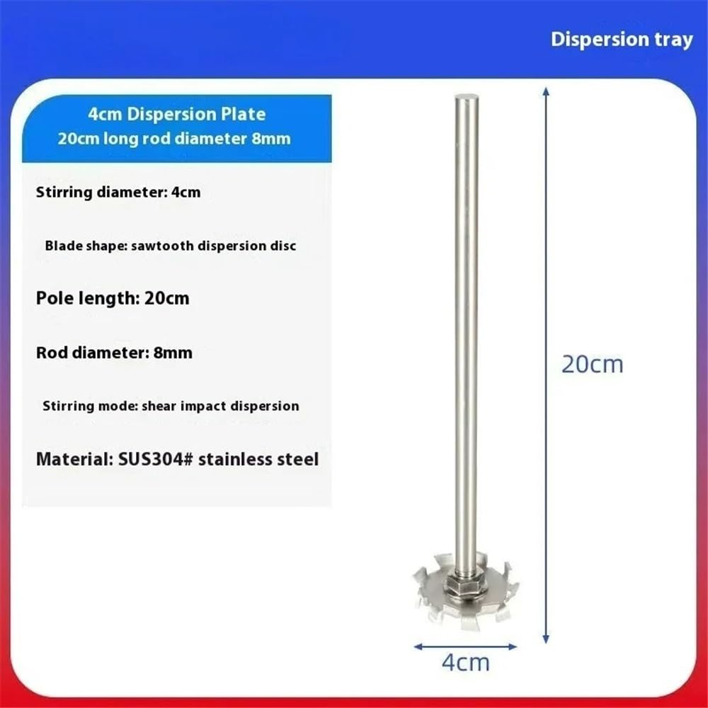 Sprzęt do przyrządów laboratoryjnych Dyspergator ze stali nierdzewnej 304 z prętem mieszającym 30-120 mm Laboratoryjny Mieszadło Dyspergator Średnica pręta 8 mm (dysk 40 mm z prętem)
