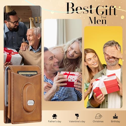 furid Leather Wallet for Samsung Galaxy SmartTag2: Slim Minimalist Wallet Compatible with Samsung Tracker Tag - RFID Blocking Bifold Wallet 2 ID Window4