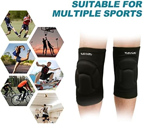 Protective Knee Pads Thick Sponge Anti-Collision Kneepads Protector for Volleyball,Dance,Basketball Riding,Runining,Skateboard,Outdoor Sport Non-slip Wrestling Highly Elastic Knee Protector 1 Pair