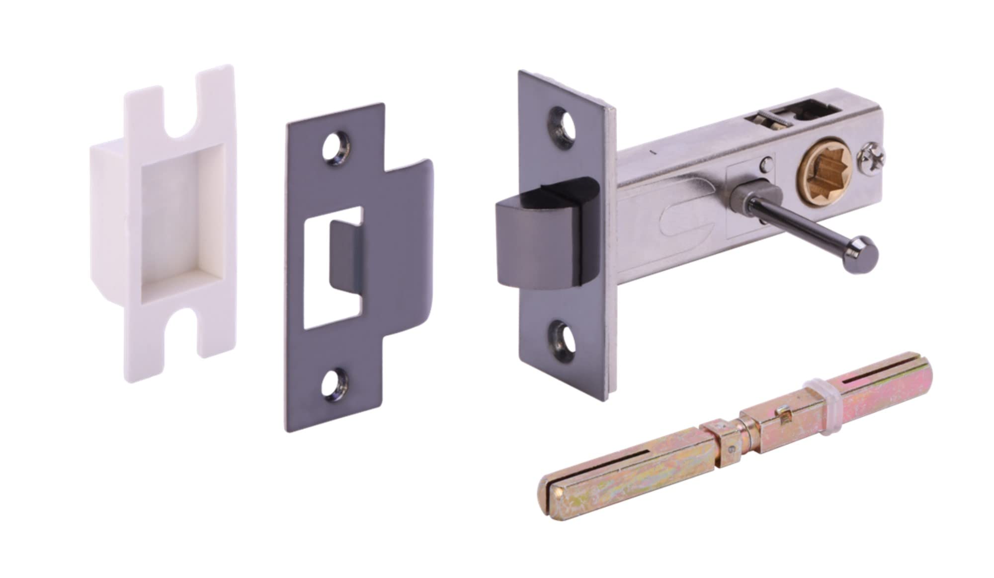 HANDLEZONE® 76mm Privacy Latch, Premium Tubular Latch, Catch for Internal Timber Doors - Black Nickel