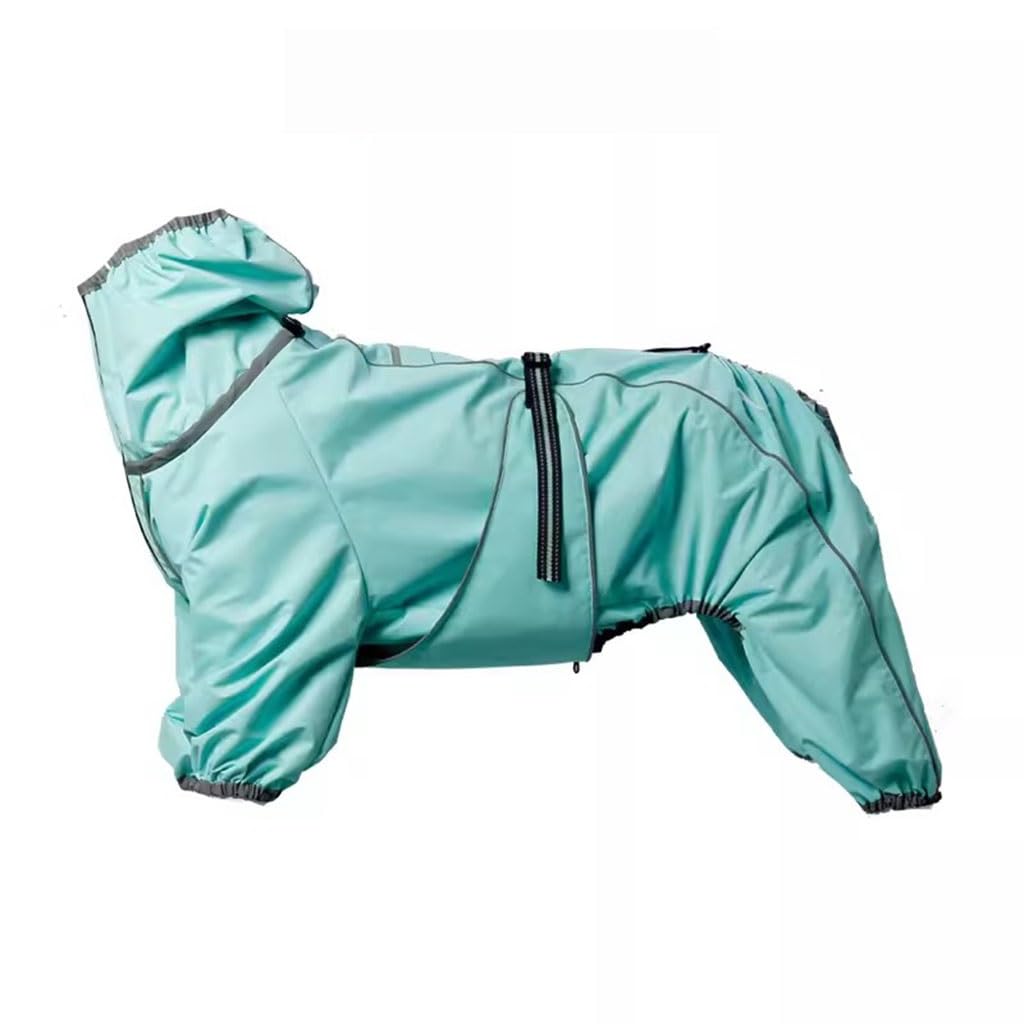 Cappotto impermeabile per cani regolabile a quattro zampe con cappuccio, impermeabile leggero, impermeabile per cani, adatto per cani di taglia media e grande (colore: A2, taglia