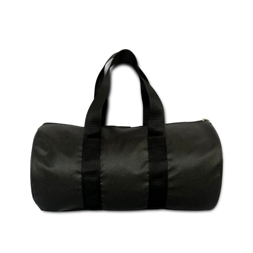 Black Faux Leather Duffel Bag Stylish & Lightweight Travel Duffle Bag for Women, Premium Duffel Bag for Travelling & Gym-image-14
