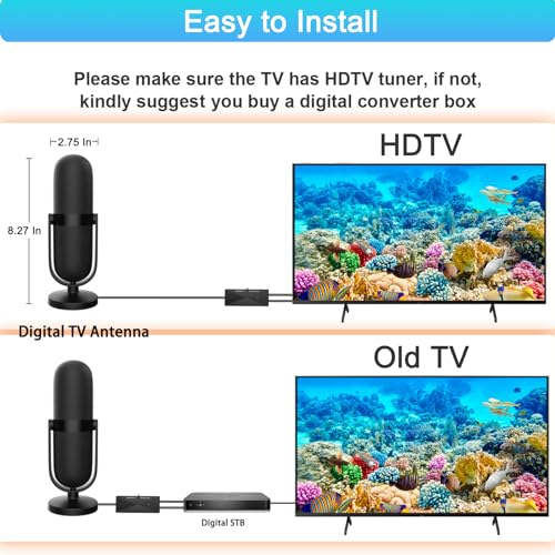 Image of Outdoor TV Antenna for Smart TV, 720 Long Range Omni Directional Reception Digital HD Antenna Signal, with Super Signal Booster, 35ft HDTV Cable, for Attic /Camping /RV /Boat, 2025 (BLACK-638)