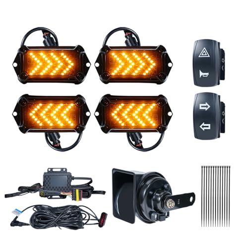 UTV Turn Signal Kit with 110dB Horn, Pre-Wired, Plug and Play UTV...