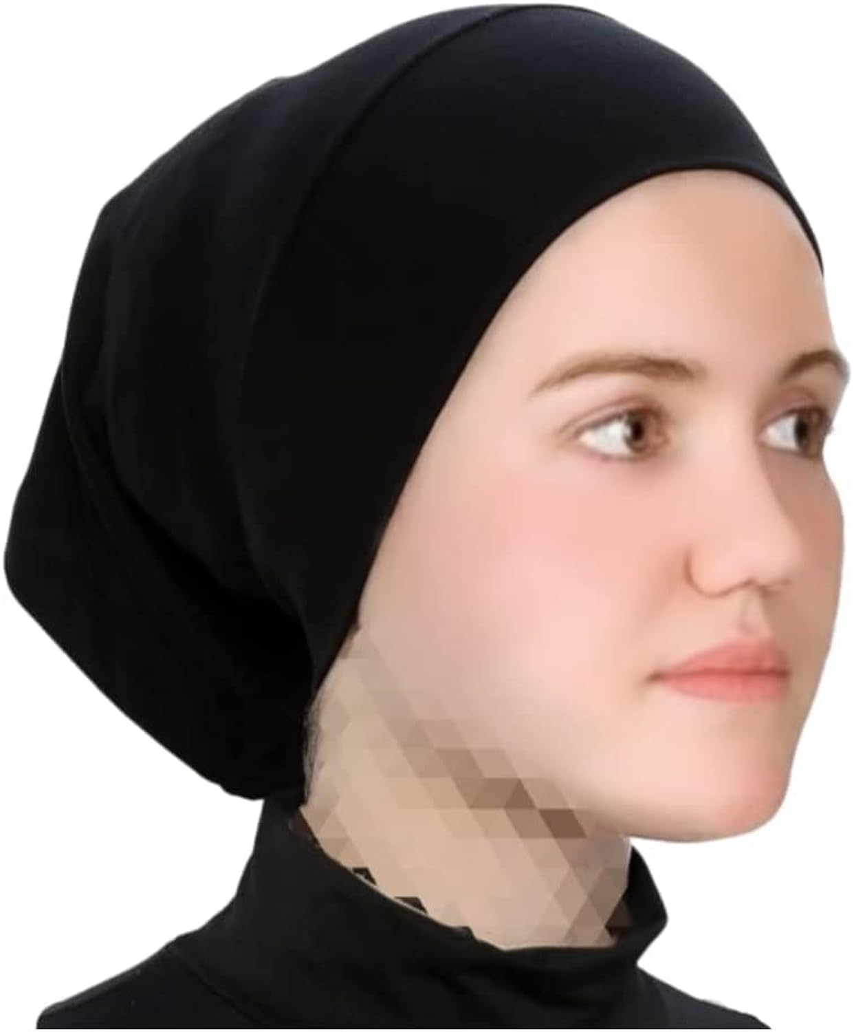 Vekete 100% Cotton Inner Hijab Cap | Comfortable & Stretchy Under Scarf Caps for Islamic Women | Tube Under Caps Black