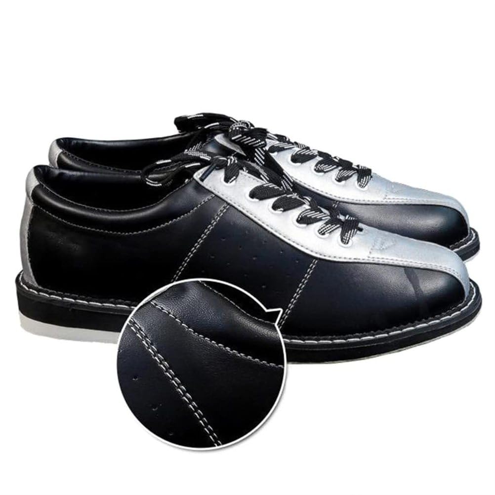 DAMANDO Frauen Bowling Schuh, Damen Leder Blowing Schuhe Leichte Lace-Up Blowing Trainer