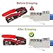 TAIWAIN RJ45 Cat5e Cable Crimp Stripper Maintenance Tool Kit, CAT6 Crimper Tools Set RJ11/RJ12 Network Ethernet Crimping Pass Through Mobile Device Network LAN Repair Cutter(Red)