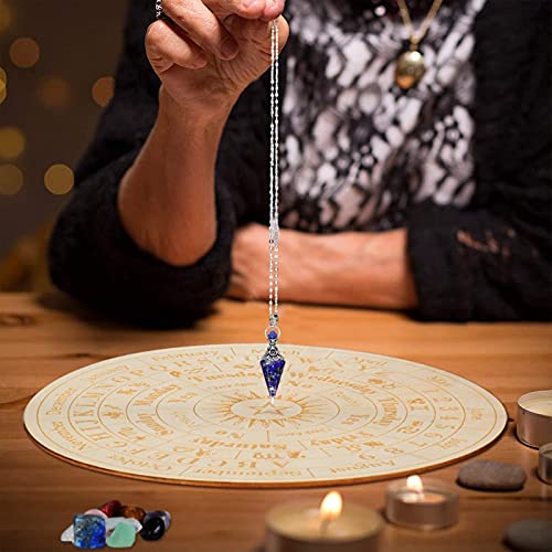 Pendule radiesthésie collier d'exception en résine gemstone et éclats de lapis lazuli naturels - 6