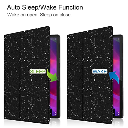 Swook PU Leather Flip case Cover with Auto Wake & Sleep for Lenovo Yoga Tab 11 (YT-J706F) 11 inch Tablet (Black Constellation) 3 51Iu72YMXCL