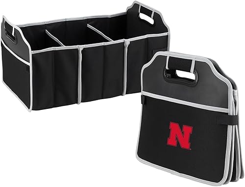 Picnic at Ascot Nebraska University Cornhuskers - Organizador plegable de 3 secciones para maletero - Diseñado y aprobado de calidad en los Estados
