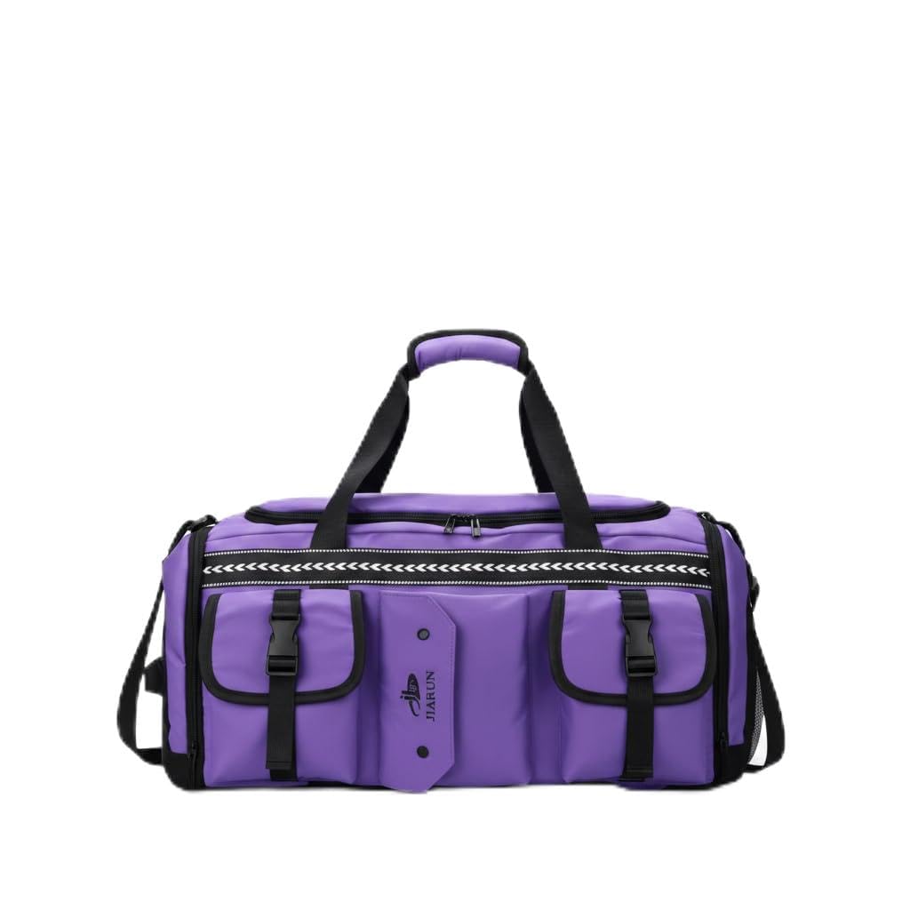 LOVIVER Borsa da Viaggio Borsone Valigia Borsa Palestra Borsa Weekend con Tasca per Bagnato E Asciutto in Tessuto Oxford E Poliestere Presa a Mano Comoda, Viola, Viola, 20 pollici