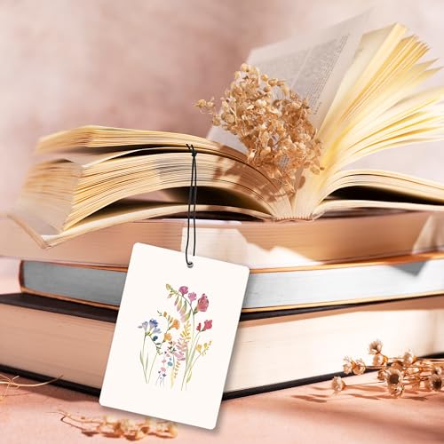 Image of Flower Lavender Car Air Freshener, Watercolor Wildflower Floral Hanging Air Freshener 3 Pcs for Cars Closet Drawer Books, Cute Girly Flower Car Accessories Mirror Decor for Women