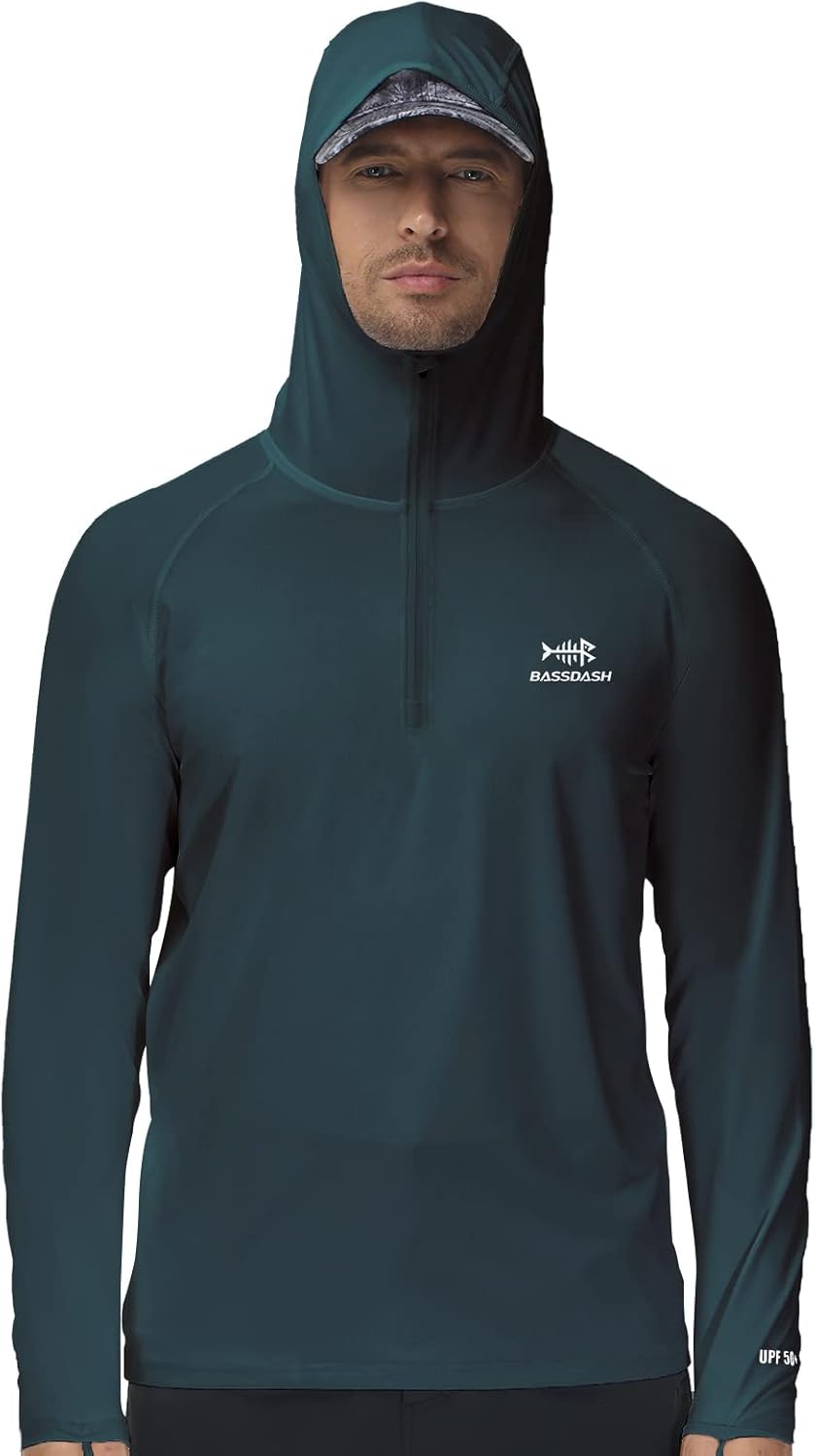 BASSDASH Men’s UPF 50+ 1/4 Zip Fishing Hoodie Shirt Quick Dry Performance Long Sleeve Sun Protection FS24M - Image 2