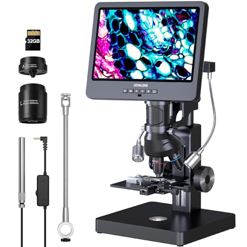 Image of JL269S 5 Lens 10.1'' HDMI Digital Microscope 5000X with Endoscope, 24MP Biological Microscope for Adults Kids Home Lab, Coin Microscopes Full View for Error Coins, Windows PC Compatible, 32GB