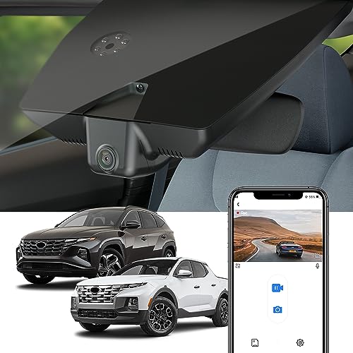 Fitcamx Dashcam Compatible avec Hyundai Santa Cruz & Tucson 2022-2026, Caméra de Voiture OEM, WiFi 4K 2160P UHD Video, G-Senseur, Enregistrement en Boucle, WDR Camera...