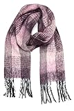 Wärmt, ohne zu kratzen collezione alessandro Italienischer Schal Beth kariert mit Fransen 210cm x 30cm
