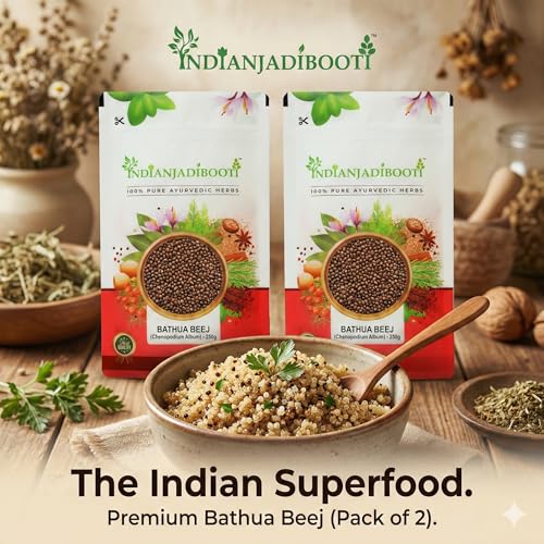 Image of IndianJadiBooti Pure Bathua Seeds (Chenopodium Album) | Raw Ancient Super-Seed for Digestive Comfort, Plant-Based Nutrition & Renal Wellness - 250g (Pack of 2)