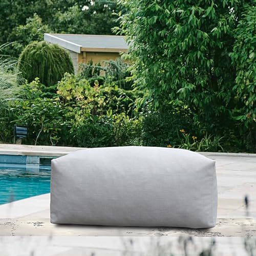 Dineli Modern ANNY-H Coffee Table Chair Outdoor Bean Bag Ottoman Furniture Patio Couch Creating a Unique Patio Garden Modular Contemporary Sofa (Light Gray)