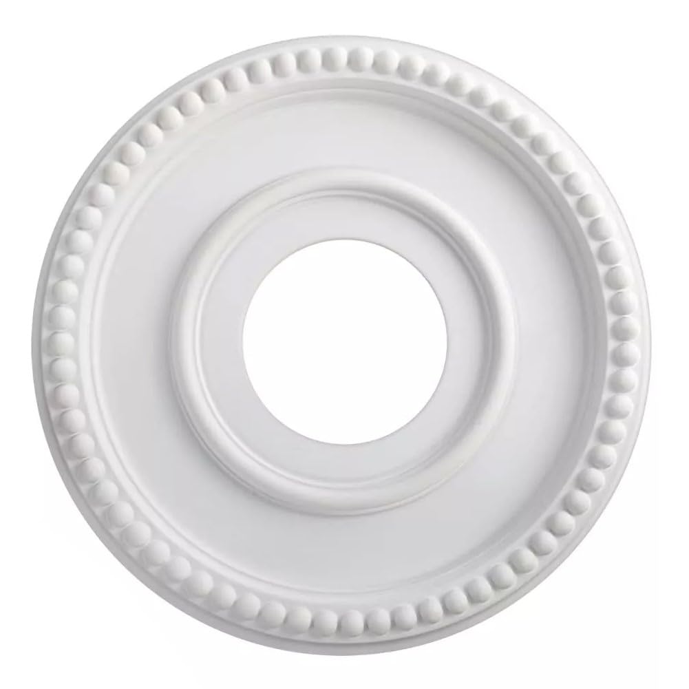 Round Ceiling Medallion Decorative PU Cover Plate 315mm, Lightweight Chandelier Fan Light Fixture Ceiling Rose Paintable Design