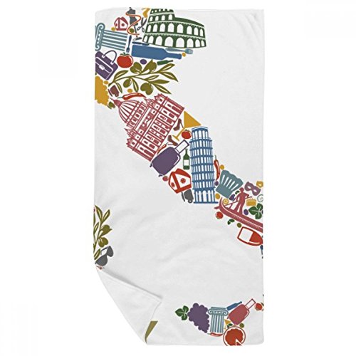 Serviette de bain Italie multicolore micro-texture douce architecture 35x70cm - 2