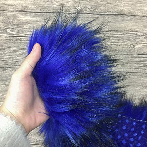 Furryvalley Kunstfell Bordüre Kunstpelz des Fuchs Marderhunds Handarbeit Material fusseliger Schmuck für Hausschuhe Pantoffel Kragen Kuscheltier Dekoration 2 Yards (Blau) – Bild 5
