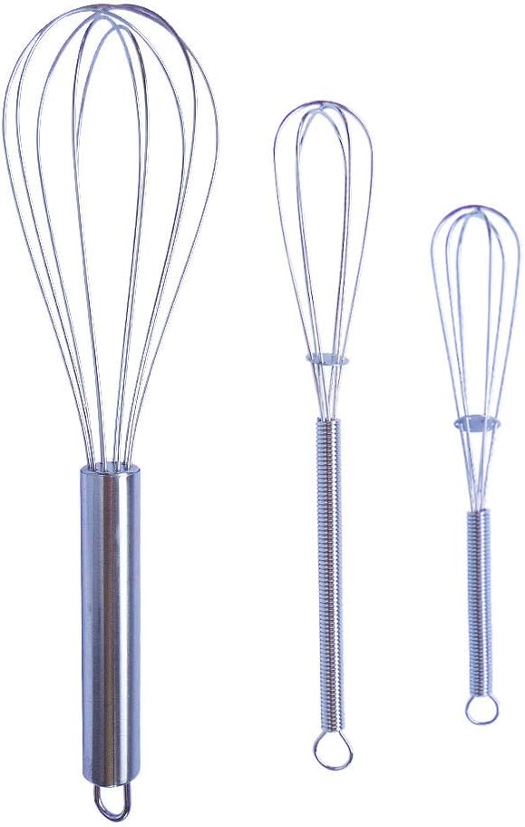 Whisk Set 3 Pcs 5 Inches, 7 Inches and 10 Inches