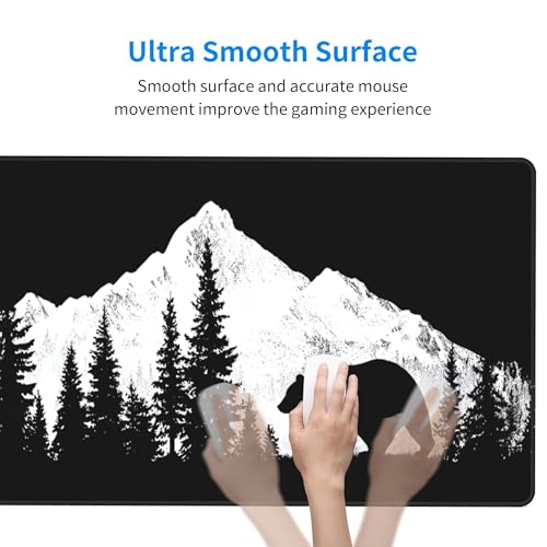 Image of Forest Bear Extended Gaming Mouse Pad, with Stitched Edges Large Mouse Pad Desk Protector, Rubber Base Mousepad Keyboard Mouses Mat for Work Game Office Home- 32 inch X 12 inch Inch,E50