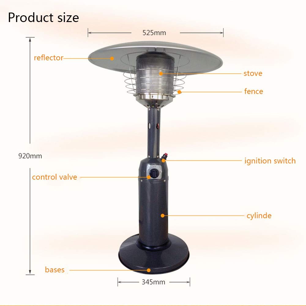 ZZZ Verticale Extérieure De Bureau Parasol Chauffage Extérieur Radiateurs Permanent Table Gaz Radiateurs