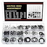 シールOリング セット 18種類 225個 ゴムパッキン オーリング ゴムワッシャー オーリング ゴムパッキン ゴムリング 水道パッキンセット 耐熱 耐油 防水 トシール ガスケット 機械修理 水道 工業用 内径3-22mm