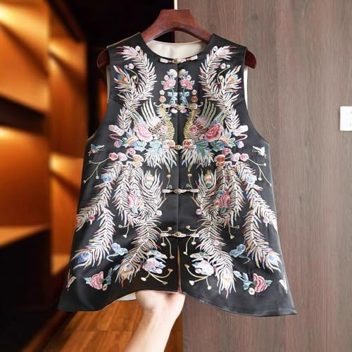 Haut sans manches brodé vintage style chinois chic pour soirée chic